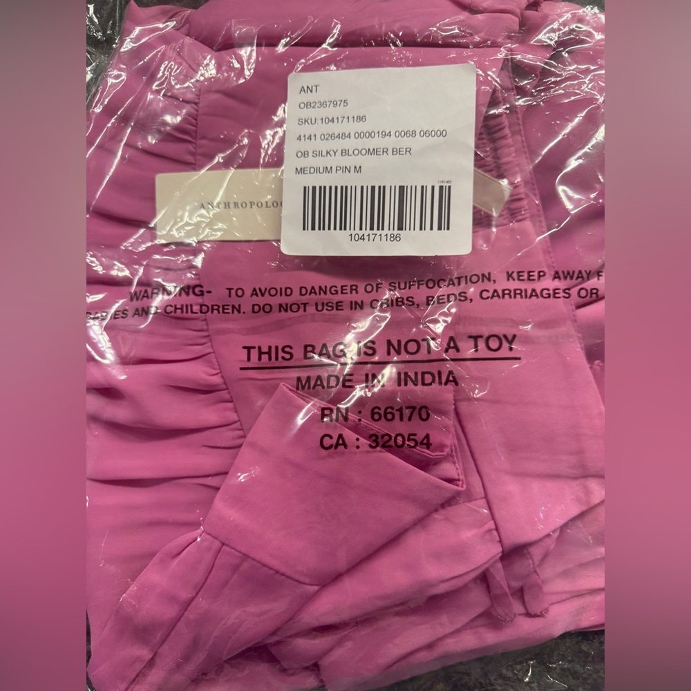 Anthropologie LyreBird Silky Bloomer Bermuda Shorts | Pink | Medium | NWT - Picture 4 of 4